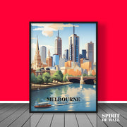 Melbourne Austria illustrated Portrait | Travel Wall Art